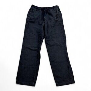 Zara Black Straight-Leg Drawstring Trousers Size M